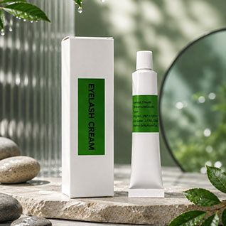 Tratamiento de pestañas con crema de metronidazol al 3% contra los ácaros demodex.